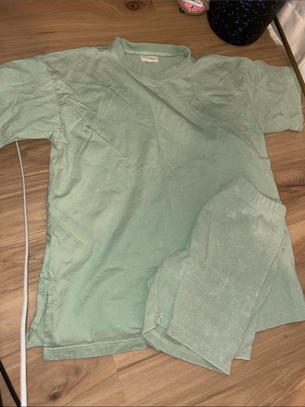 Forever French Women’s Cotton-Blend Short Sleeve Top and Shorts Set - Mint Green